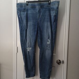 Torrid Pull On Distressed Front Denim Jeans Sz 4X